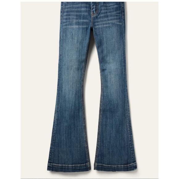 Fashion Bug 90's Y2k Hip Huggers High Rise Flare Leg Women Jeans Blue Size 10 - Picture 2 of 13